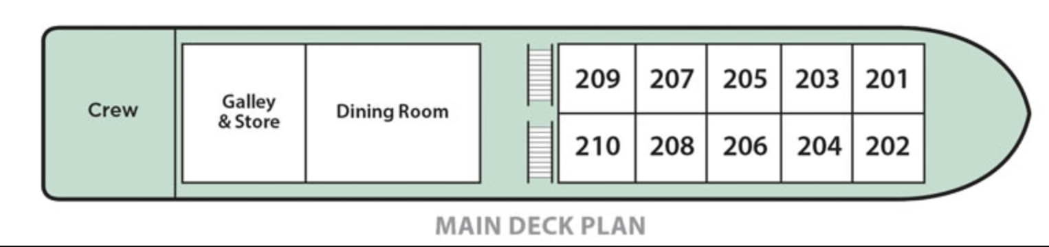 Pandaw Cruises RV Bassac Deck Plans Main Deck.png